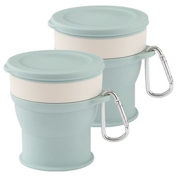Mindea 食品級矽膠折疊杯 250ml  2個  綠色