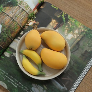 創意茶寵芒果茶席擺件裝飾香蕉香插茶玩香道陶瓷枇杷擱置茶擱禮品