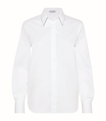 Brunello Cucinelli Stretch-Cotton Poplin Monili Shirt
