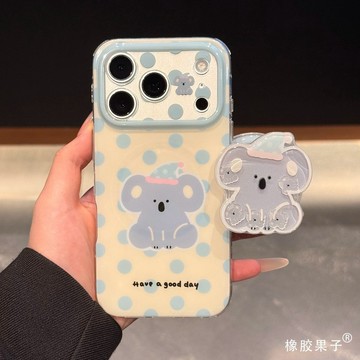 藍波點考拉適用蘋果17PROMAX手機殼iPhone16pro小眾14雙層13硬殼12