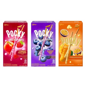 加購遊戲兌換使用 格力高 Pocky百奇 藍莓/草莓/芒果果粒優格棒(38g)