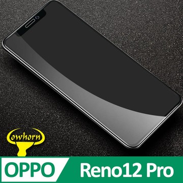 Reno 12 系列貼 OPPO Reno12 Pro 2.5D曲面滿版 9H防爆鋼化玻璃保護貼 黑色