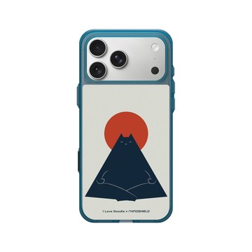 iPhone 17 Pro Max Clear (相機按鈕) 夜幕藍 - ilovedoodle (Lim Heng Swee) - Cat Landscape - Meditation 貓咪冥想