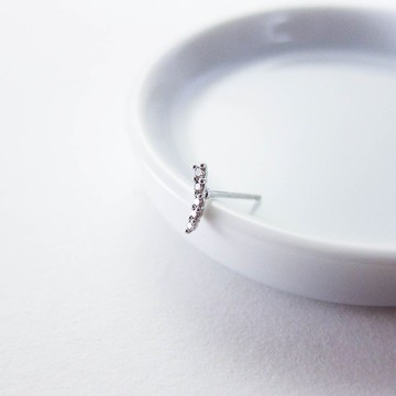 耳針 18K 閃閃一撇 鑽石耳環 玫瑰金 白K金 可戴洗澡