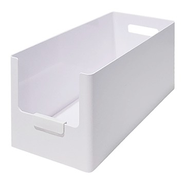 懶角落 櫥櫃收納筐 加深 ABS+PP  中號  1個  白色