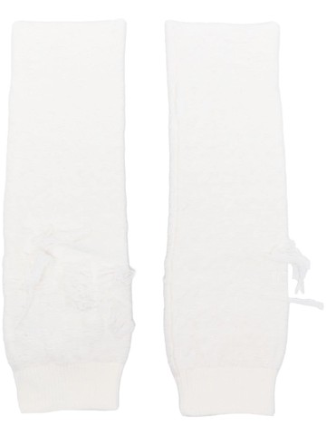 Iceberg - brushed-effect fingerless gloves - women - Wool/Acrylic/Polyamide - One Size - White
