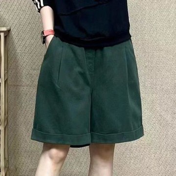 純棉寬松休閑短褲女夏季新款時尚潮流大碼五分褲百搭顯瘦哈倫中褲