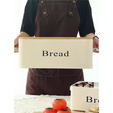 歐式ins餐廳擺設面包箱零食收納盒鍍鋅鐵皮儲物盒大容量鐵盒口罩