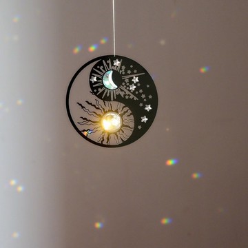 陰陽太極八卦 掛飾 彩虹 客廳 臥室 太陽月亮 裝飾 牆壁 窗戶掛飾