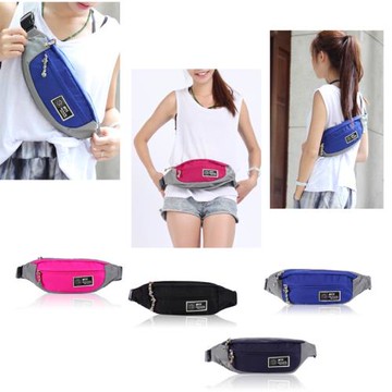 日韓港風撞色尼龍輕便青年單肩旅運動時尚休閑健身跑步騎行小腰包