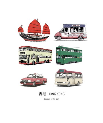 香港交通工具帆布袋