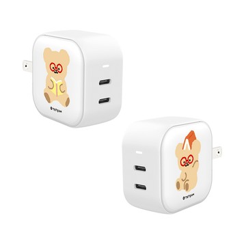 【正版授權】TETEUM閱讀樂趣GaN 45W Type-C雙孔充電頭