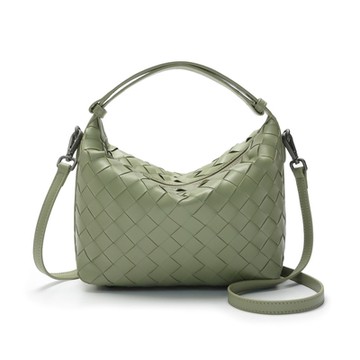 2R 棉霜羊皮amman安曼魅力mini梭織肩背包 洞石綠