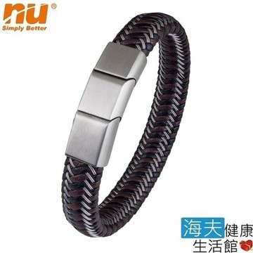 【恩悠數位x海夫】NU 鈦鍺能量精品 愛琴海手圈-4a/4b(男款_黑銀4a)