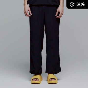 男裝 FROZEN AIR 涼感 寬褲 - 炭黑色