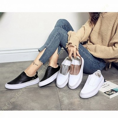 スリッポン スニーカー レディース フラットシューズ 白 おしゃれ 