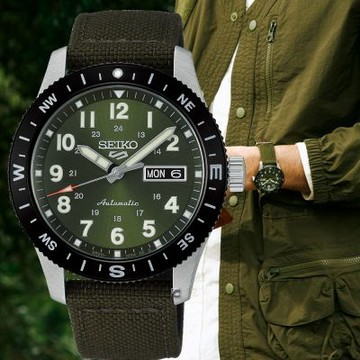 SEIKO 精工 5 Sports FIELD系列機械腕錶-41mm綠_SK040 4R36-18V0G/HDB008K1