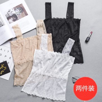 2件裝蕾絲抹胸防走光吊帶背心打底長款裹胸內衣小背心女