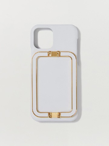 Gold-Plated Leather Phone Case [Beige]