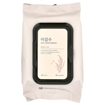 The Face Shop, Rice Water Bright，潔面溼巾，50 片溼巾