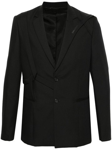 HELIOT EMIL - Equilibrium single-breasted blazer - men - Elastane/Virgin Wool/Acetate/Viscose - 48 - Black
