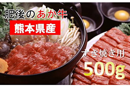 〈令和6年1月出荷〉熊本県産ＧＩ認証取得　くまもとあか牛（すき焼き用５００ｇ）