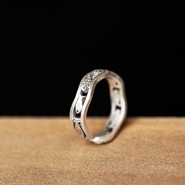 純銀戒指游魚開口戒-鏤空小魚復古簡約女飾品74bv30【獨家進口】【米蘭精品】