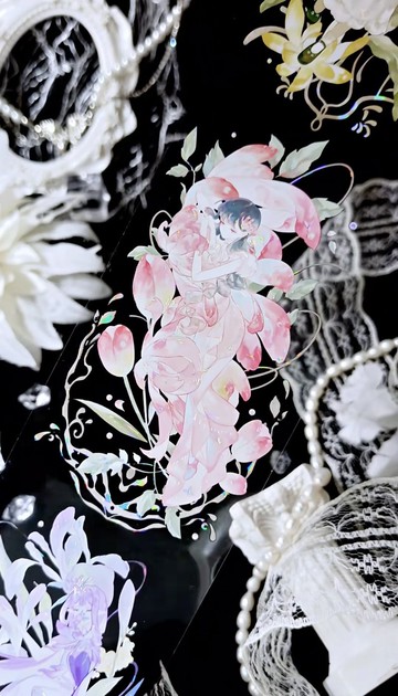 茉露含春 春を纏う美人 PET 貝殼光 紙膠帶 10米卷