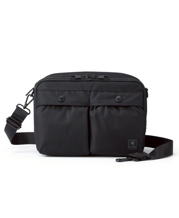 【PORTER INTERNATIONAL】COVE雙層斜背包(M)  11890-00401(黑色)