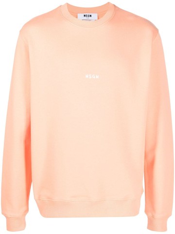 MSGM - logo-print sweatshirt - men - Cotton - XS - Orange