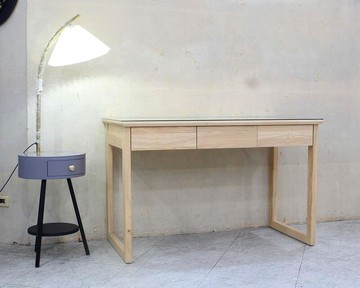 【歐風別館】里歐橡木全實木原木色書桌【基隆至台中免運費】