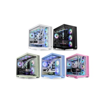 Thermaltake 光透View 380 TG ARGB 強化玻璃 中直立式機殼 ATX 背插式主機板 內建四顆風扇