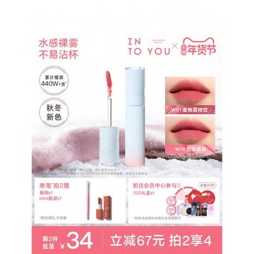 【雙11倒計時】INTO YOU水霧唇釉口紅素顏啞光唇彩水光不易沾杯