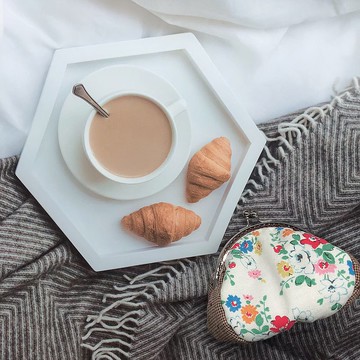 素雅碎花口金包