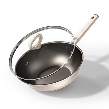 超高CP值 爆款貨 鈦鍋 輕量化女士炒鍋 電磁爐燃氣竈通用 無塗層平底鍋 不粘鍋 家用煎鍋加大加深 炒菜鍋 炒鍋 煎鍋