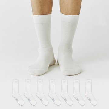GGRN 男款標準高密度高筒襪 8雙  白色  250-280mm