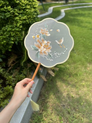 雙面繡蘇州蘇繡團扇古風女旗袍漢服舞蹈繡花刺繡扇子