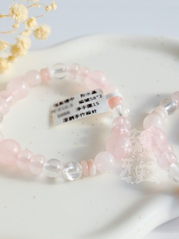 彌雅手作丨七秀憶盈樓中丨粉水晶瑪瑙手串原創設計