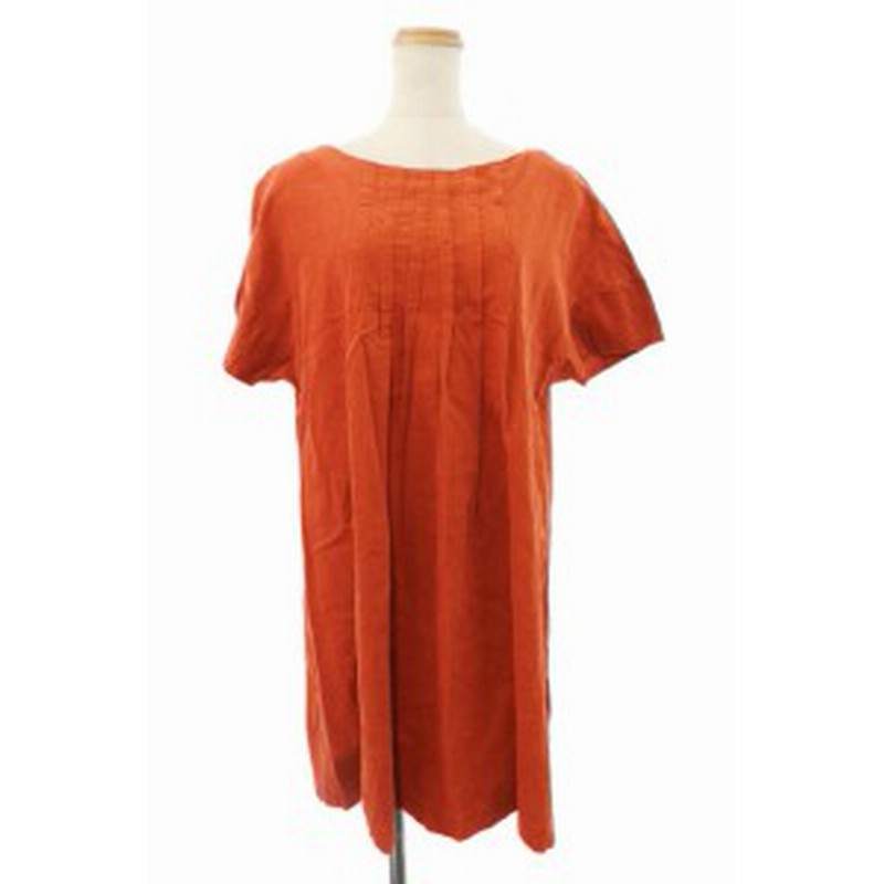 中古 シャンブルドゥシャーム Chambre De Charme ワンピース ミニ フレア ボートネック 半袖 F オレンジ M2s レディース 通販 Lineポイント最大1 0 Get Lineショッピング