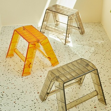 新品上市 凳子 矮凳 亞克力凳子 折疊凳子 戶外輕奢創意矮凳 摺疊透明椅 家用簡約門口換鞋凳 亞克力小凳子 浴室凳子