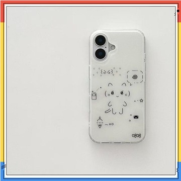 簡約符號貓咪適用iPhone16手機殼蘋果15/14雙層13/12大孔11/xs/8p新款保護殼