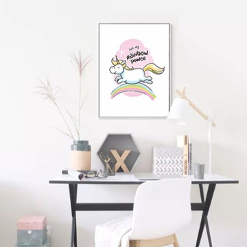 獨角獸–Rainbow Power - 兒童房裝潢/幼稚園裝潢/小兒科診所佈置