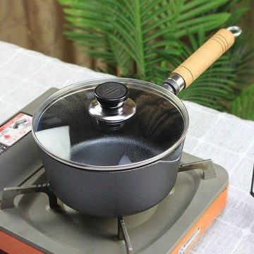 隔日💥鑄鐵鍋健康油炸煮燉湯鍋兒童用輔食原生鐵奶鍋鍋鑄鐵無塗層不粘鍋