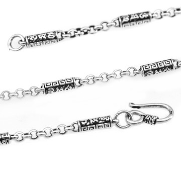 【JK銀飾】六字平安鍊／925純銀 項鍊