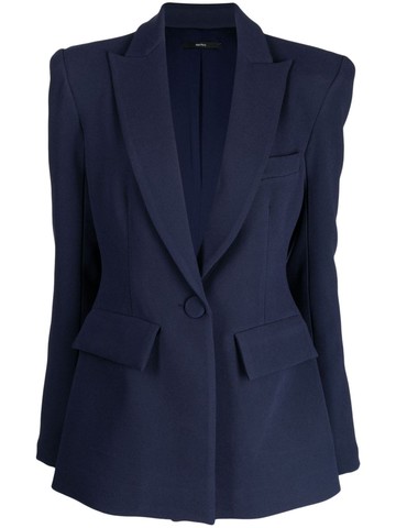 Alex Perry - peak-lapel padded-shoulder blazer - women - Polyester/Acetate/Acetate/Polyester - 10 - Blue