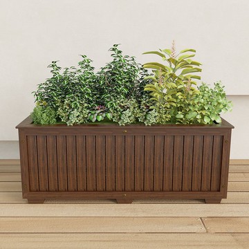 防腐木花箱戶外庭院種植碳化長方形實木花盆陽臺種菜樓頂種菜箱 YJ185 公司貨 快速出貨