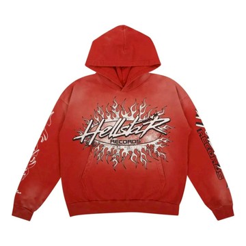 Hellstar Studios Records Hooded Hoodie 'Washed Red'