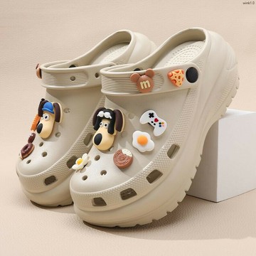 增高厚底洞洞鞋 可愛卡通狗洞洞拖鞋 防滑涼鞋 涼拖鞋 防水拖鞋 室内外拖鞋 鞋子 雨鞋 情侶洞洞鞋沙灘鞋