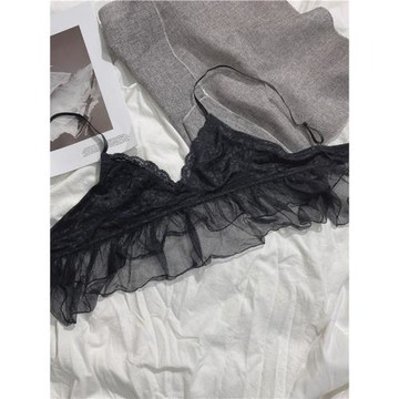 歐美性感文胸吊帶套裝豹紋內衣蕾絲邊網紗裙擺網紗薄款無鋼圈奶罩