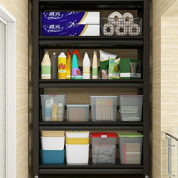 APP下單享點數9% 陽臺置物架靠墻落地式家用客廳廚房雜物鋼制金屬帶輪收納整理貨架